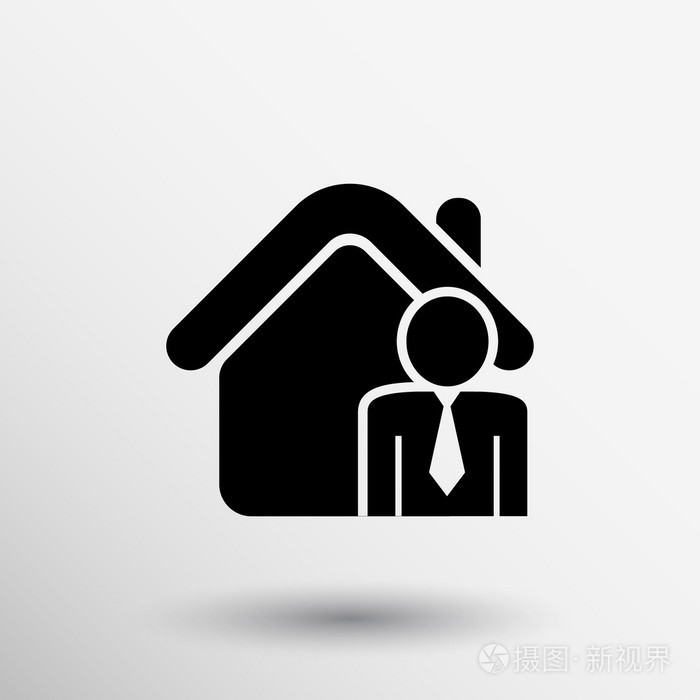 房地产经纪人插画 以图标诠释住房建筑业务的温暖与专业
